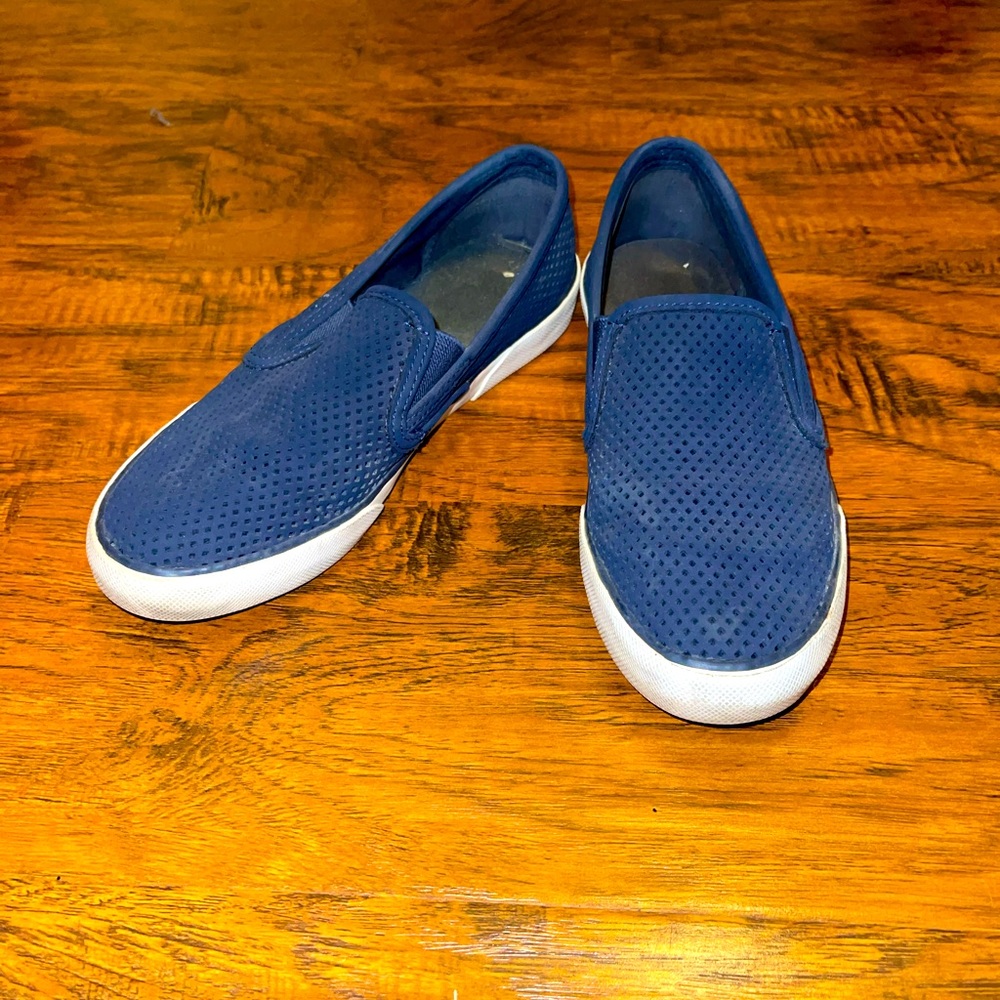 Sperry navy slip ons